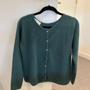 Sezane Teal Cardigan Sweater